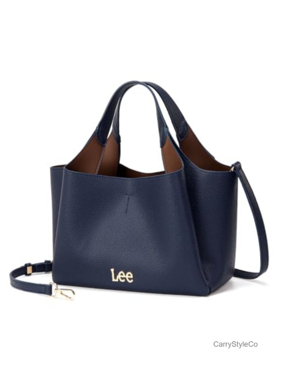 Vegan Leather Top Handle Tote Bag with Detachable Shoulder Strap